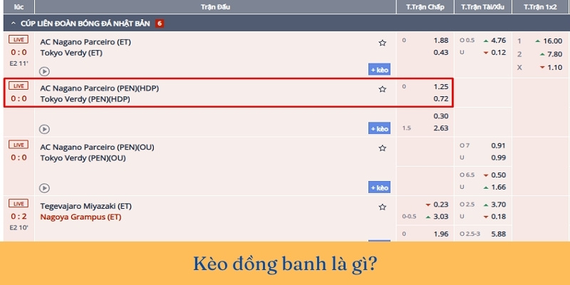 Cược kèo đồng banh là gì