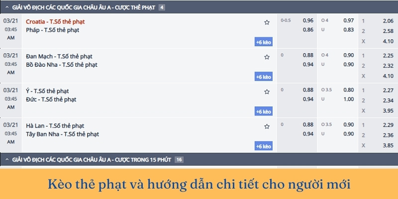 Cược kèo thẻ phạt